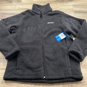 Columbia Thornhead Sherpa Full Zip Fleece Jacket Black Mens Medium NWT $65